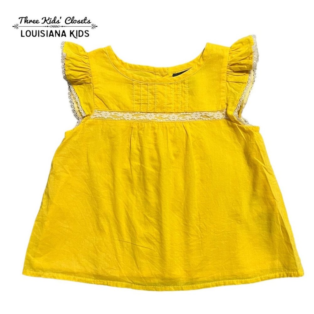 Baby Gap 12-18m Yellow Lace Flutter Sleeve Top
